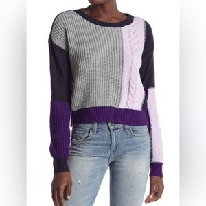 Ten Sixty Sherman Patchwork Cable Knit Sweater | Cropped | Size Small
